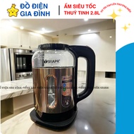 WATER KETTLE, WATER BOTTLE, 2-LAYER HOT-PROOF GLASS SUPER SPEED KETTLE, CAPACITY 2.8 LITER
