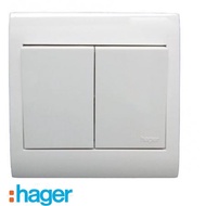 Hager Stylea 10A 2 Gang 1 Way Switches
