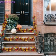 ZENITHBOX​ Red Autumn Maple Leaves, Creative 1.7m Artificial Maple Garland, Autumn Leaf Garland Real