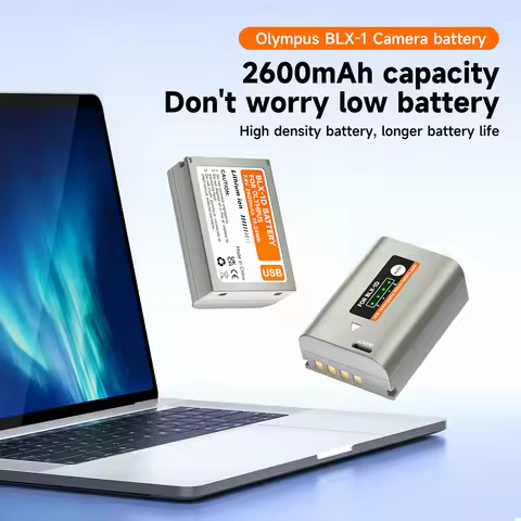 BLX 1 BLX-1 Battery for Olympus OM1 OM-1 System 2600mAh 7.4V 2600mAh BLX1 Camera Battery with USB Fa