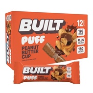 BUILT Bar Puff Protein Bars - Peanut Butter Cup - 17g Protein Snack Bars with Collagen - Calorie Con
