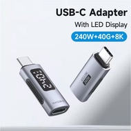 LED Display 240W USB C Adapter Type C to USB C USB4 Connector 40Gbps 8K@60Hz for Thunderbolt 4/3 iPh