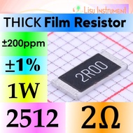 2Ω 2512 ±1% 1W 200V ±200ppm/ C Thick Film Resistor 2R 2R00 25121WF200KT4E Royal Ohm