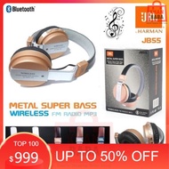 JBL JB55 wireless stereo metal super bass head set FM radio MP3 blutooth headphone