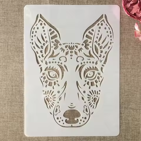 A4 29x21cm Hand Draw Dog DIY Layering Stencils Painting Scrapbook Coloring Embossing Album Decorativ
