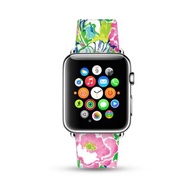 水彩花 Apple Watch 真皮手錶帶 38 40 42 44 mm Series 5 -004