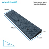 Hard Rubber Ramp - 5cm, 7cm, 9cm - Durable, Textured Non Slip Surface for Traction, 99cm in Length, 