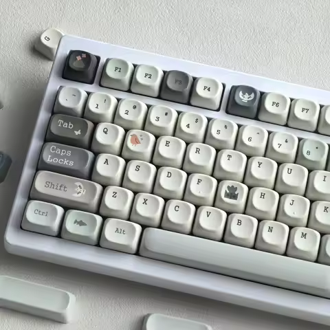 MAIMOOO Spring Keycaps Korean/Russian Morandi Green MOA PBT Alice Layout Mechanical Keyboard Availab