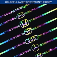 LIVESTAR 60cm Colorful Reflective Car Decoration Laser Stickers Cool Car Door Body Waterproof Decals