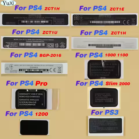 5Pcs Lable Sticker For PS4 Slim Pro 2000 1200 1100 1000 Back Shell Serial Number Sticker Gamepad Bar