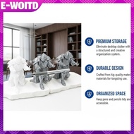 E-WOITD Knight Themed Pen Holder Stand Creative Desktop Organizer Medieval Decor Resin  Style for Of