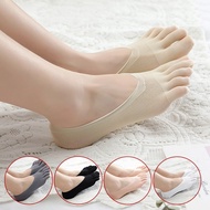 2 Pairs Five Finger Socks Fashion Women Cotton Blend Lace Antiskid Invisible Low Cut Socks Toe Sock