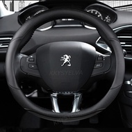 Car Steering Wheel Cover Carbon Fibre +Leather For Peugeot 208 2012~2018 Peugeot 308 2014~2021 2008 