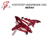 Footstep Underbone Full CNC Satria Fu - Gold Red Emas Merah Fast Bikes