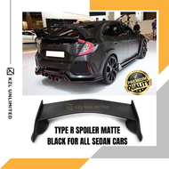 KZLA Type R Spoiler Pre-painted as Matte Black for All Sedan Cars Honda city 2012-25 Accent-2014-25 