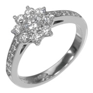 Tiffany & Co.) Flora 系列戒指，6.5 號，950 鉑金鑲鑽，約 ​​4.27 克，女士款 [二手]