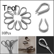 10pcs M2 to M8 Wire Rope Clamp Stainless Steel Thimbles Rigging Anti-Slip Rope Connecting Head Durable Chicken Heart Ring Hardware