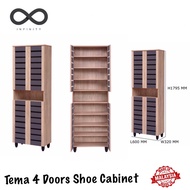 Infinity TEMA 4 Doors Shoe Cabinet / Shoe Rack / Multifunction Cabinet / Outdoor Shoe Cabinet