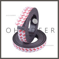 OHHDEER 3M Strong Flexible Rubber Self Adhesive Magnet Magnetic Tape Strip Roll 20-30mm (1 Meter)