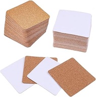 LOCOLO 80 Pieces Self-Adhesive Cork Squares Set, 3.5 x 3.5 Inches Cork Squares Cork Board Squares Ba