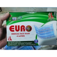 Medical Face Mask 4 Layers [50 pcs] From Vietnam-Brand EURO DCKPRO