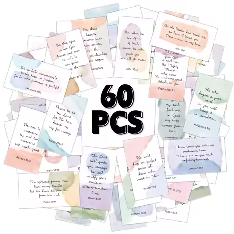 60pcs Bible Verse Scripture Prayer Cards Women Men With Assorted Motivational Inspirational Praise Q