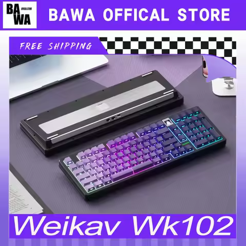 Weikav Wk102 Mechanical Keyboard Wireless Tri Mode Custom Hot Swap Rgb With Screen Esport Gamer Keyb