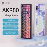 Ajazz AK980 Bluetooth Mechanical Gaming Keyboard RGB Backlight 98 Keys Hot Swap Tri-mode Wireless Ke