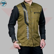 BAJU KOKO POLOS PRIA DEWASA KEMKO BASIC YODHAMUSLIM PANJANG HITAM PUTIH KEKINIAN SANTRI PONDOK