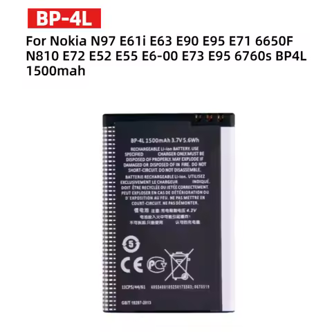 For Nokia N97 E61i E63 E90 E95 E71 6650F N810 E72 E52 E55 E6-00 E73 E95 6760s BP4L 1500mah BP 4L BP-