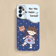 เคส Samsung Galaxy A32 4G เท่ๆ case การ์ตูนน่ารักสาวน้อยกับหมีน้อย