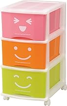 Waizumi Kasei 3094 Storage Case, Children's Room, Made in Japan, Happy Case, 3 Tiers, (W x D x H): 1