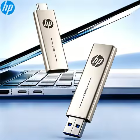 HP 2 in 1 OTG USB 3.2 Flash Drive Retractable Type-C Dual Metal Pendrive 64GB 128GB 256GB for Laptop