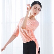 Mesh Classical Dance Practice Outfit for Female Teachers, Modern Latin Dance Costume, Body Training 