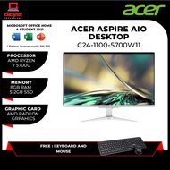 ACER ASPIRE C24-1100-5700W11 ALL-IN-ONE DESKTOP PC (R7-5700U, 8GB, 512GB SSD, 23.8" FHD, KB+MOUSE, W