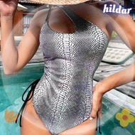 HILDAR Bikini Set, Padded Bra Snake Texture Swimwear,  Hot Elegant Look Slim Woman Swimsuit Woman Beach Wear