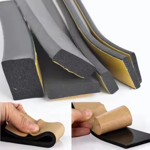 Black EPDM Foam Rubber Strip Electric Box Cabinet Door Anti-collision Shock Absorption Gasket Self-a