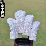 Petal Flower Fairy Golf Club Cover No. 1 Wood Cover Lady Fan Ball Head Protective Cap Cover White Fl