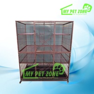 High Quality Solid Heavy Duty Cat Cage 4.5FT 3 Layer / Pet Cage LARGE with Wheels (55.2" x 37.6" x 6