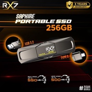 SSD RX7 SAPPHIRE PORTABLE 256GB EXTERNAL HDD TYPE C SAPPHIRE 256GB BEST QUALITYOriginal