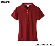 特價150~排汗王~X-MAX~MIT-冰感系列-長版-素面POLO衫-女款-酒紅~排汗衫~團體服~