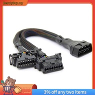 [In Stock]2PCS 2 in 1 OBD2 Extension Cable OBDII Male to 2 Female Splitter Car Computer Connection C