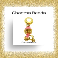 CHARMS BEADS Titanium Gold Charm Scooter Girl