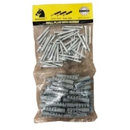 DDS480 - Massaki Wall Plug With Screw 10mm + Screw Fastener Tool Screw Anchor Screw and Bolt Wall Ho