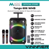 VINNFIER TANGO 606 WMB 12'' BASS BLUETOOTH KARAOKE SPEAKER WITH PARTY LIGHTS / AUX IN / USB / MICRO 