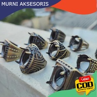 Free Bublewrap. Ring Emban Cangkang Cincin Batu Akik Model Unik Tembaga Bakar Anti Karat Anti Luntur