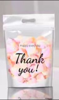 Thank You 透明自立袋/自封袋/糖果袋/禮物袋仔x30