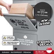 [SG Seller] Parcel Drop Box Decal Custom Delivery Locker Kilov Pigeon Grab Food Foodpanda