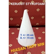 T.25 D.15 cm High Styrofoam Cone Dummy 25 Diameter 15 cm / Cork Styrofoam Cone / Donut Macaron Tower