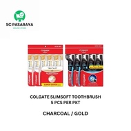 Colgate Slimsoft Charcoal / Charcoal Gold Toothbrush 1's/3's/5's